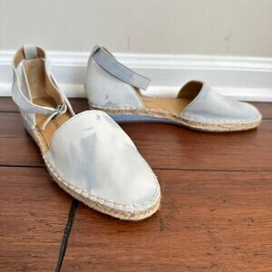 Lucky Brand Reniya Leather D'Orsay Espadrille Flat Womens 6.5 Ankle Strap Sandal